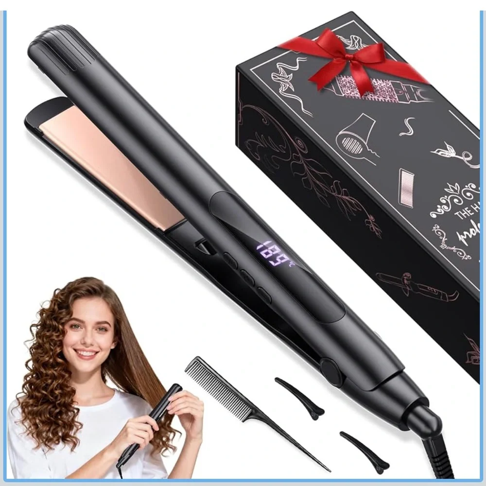 Hair straightener Flat Iron 1 inch titanium ceramic ionic hair straighteners